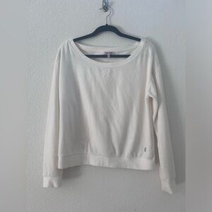 Juicy Couture Cream Velour Off the Shoulder Sweatshirt Size M